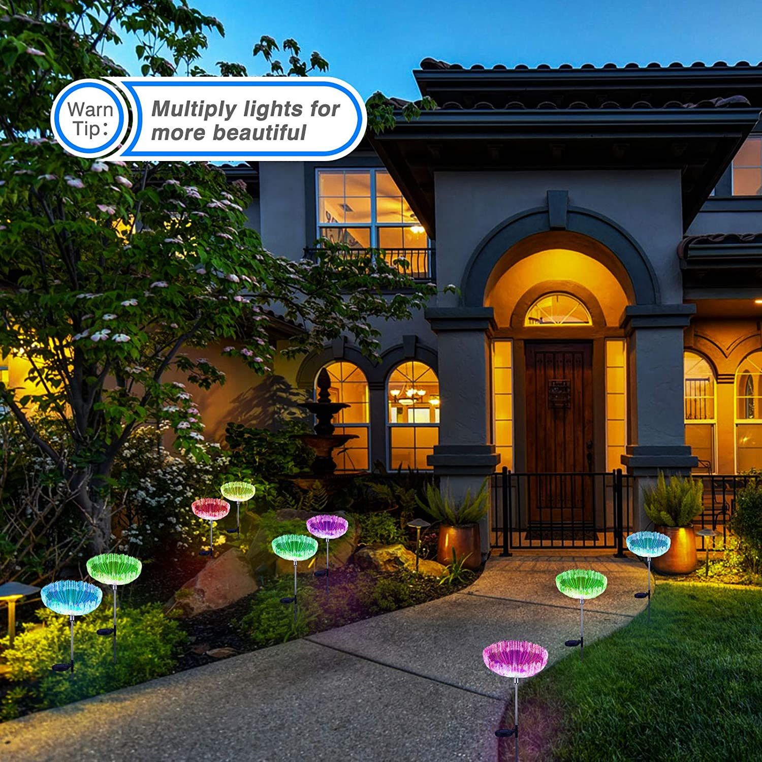 Solar Garden Lights | 7 Color Changing Solar Lights Outdoor Decorative