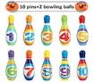 10 Multicolor Soft Foam Bowling Pins Early Learning, Educational,