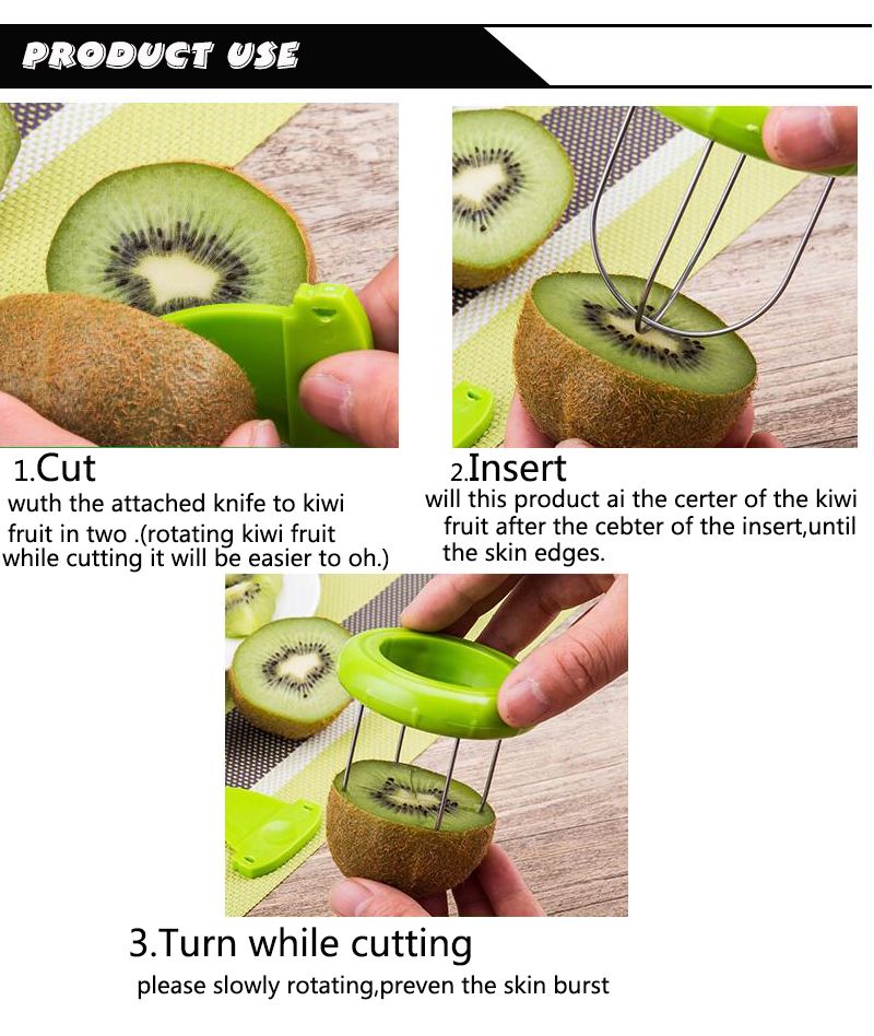 Mini Fruit Kiwi Cutter Peeler Slicer Kitchen Gadgets Tools Kiwi peeling tools For Pitaya Green