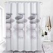 Grey and White Shower Curtain, Waterproof Bathroom Accessories Set with Hooks (180x180cm)