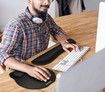 Upgrade Enlarge Superfine Fibre Soft Smooth Gel Ergonomic Mouse Pad Wrist Support and Keyboard Wrist Rest for Computer, Laptop, Mac, Gaming and Office, Durable, Comfortable and Pain Relief