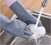 Cleaning Sponge Gloves, Dishwashing Gloves Washing. 1 Pair (13.6" Large)