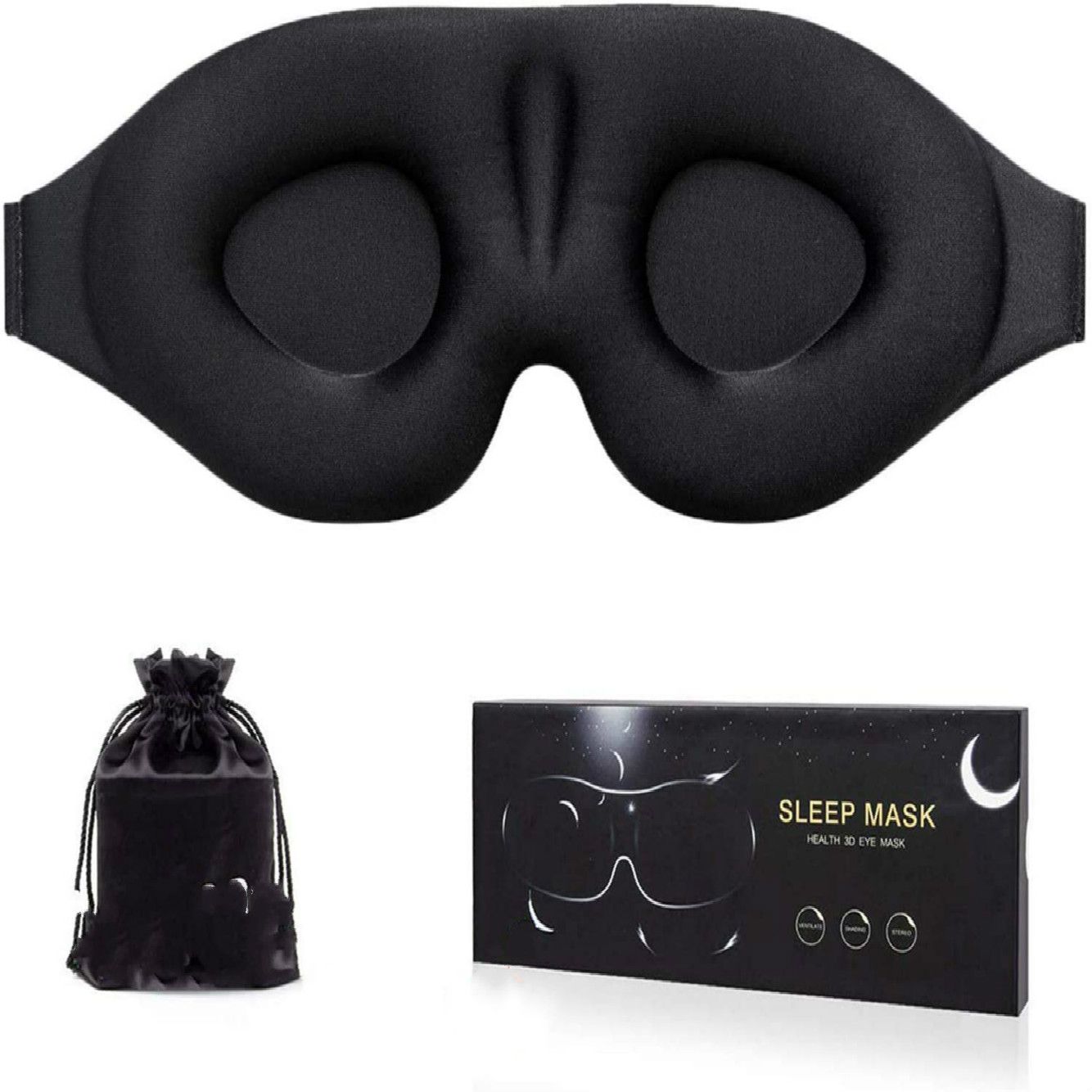 Sleep Eye Mask for Men Women, 3D Contoured Cup Sleeping Mask
