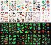 30 sheets Glow Temporary Tattoos for Kids Waterproof Luminous Tattoo Sticker Glow Mixed Style