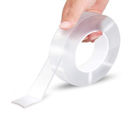 Double Sided Tape Heavy Duty(16.5FT/5M)?Multipurpose Wall Tape Adhesive Strips Removable Mounting Tape,Washable Strong Sticky Transparent Tape Gel Poster Carpet Tape for Paste Items,Household