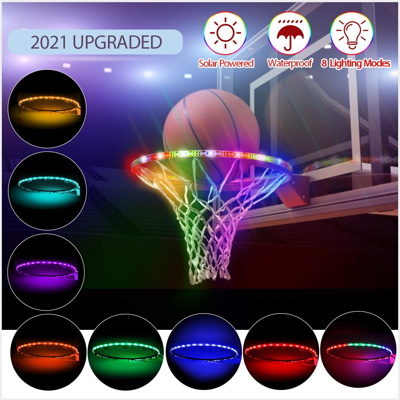 Basketball Rim Led Light,8 Models Sola LED Basketball Hoop Lights
