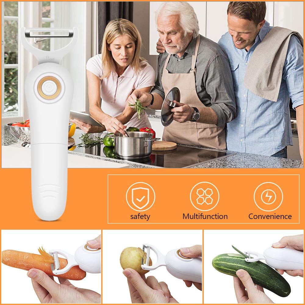 Electric Vegetable Peeler, Handheld Julienne Potato Peeler Slicer 3in