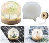 3D Light Resin Mold Epoxy resin DIY Molds with Wooden Lighted Base Stand 80mm