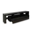 Black Modern TV Cabinet Stand Furniture Entertainment Unit Table RGB light