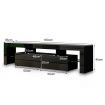 Black Modern TV Cabinet Stand Furniture Entertainment Unit Table RGB light
