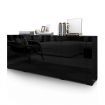 Sideboard Buffet Cabinet Table 4 Doors 1 Drawer High Gloss Front Storage Cupboard Black