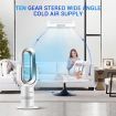 2 In 1 Bladeless Fan Oscillating Fan Heater Cooler Hot and Cold Fan with LED Screen and Remote Control