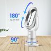 2 In 1 Bladeless Fan Oscillating Fan Heater Cooler Hot and Cold Fan with LED Screen and Remote Control