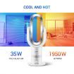 2 In 1 Bladeless Fan Oscillating Fan Heater Cooler Hot and Cold Fan with LED Screen and Remote Control