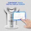 2 In 1 Bladeless Fan Oscillating Fan Heater Cooler Hot and Cold Fan with LED Screen and Remote Control