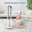 2 In 1 Bladeless Fan Heater/Cooler Oscillating Heating and Cooling Fan with LED and Remote Control