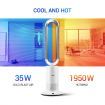 2 In 1 Bladeless Fan Heater/Cooler Oscillating Heating and Cooling Fan with LED and Remote Control