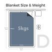 Luxdream 5kg 198x122cm Heavy Gravity Weighted Blanket Kids Adults Deep Relax Sleep Anti-Anxiety