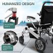 Lightweight Folding Electric Wheelchair Mobility Chair w/ Brushless Motors Dual Battery