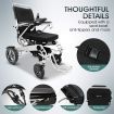 Lightweight Folding Electric Wheelchair Mobility Chair w/ Brushless Motors Dual Battery