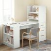120cm Computer Desk Hutch with Shelves and Drawers on Side Home Office Furniture