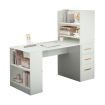 120cm Computer Desk Hutch with Shelves and Drawers on Side Home Office Furniture