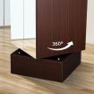360-Degree Swivel Bookcase Cabinet Shelves Full length Mirror Storage Drawer Brown