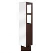 360-Degree Swivel Bookcase Cabinet Shelves Full length Mirror Storage Drawer Brown