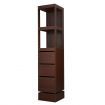 360-Degree Swivel Bookcase Cabinet Shelves Full length Mirror Storage Drawer Brown