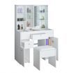 Wooden Makeup Vanity Table Mirror Dressing Table Stool Set with Drawers