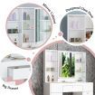 Wooden Makeup Vanity Table Mirror Dressing Table Stool Set with Drawers