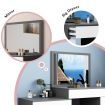 Modern 4-Drawer Dressing Table Set Makeup Mirror Vanity Table Stool Set