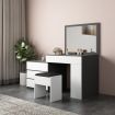 Modern 4-Drawer Dressing Table Set Makeup Mirror Vanity Table Stool Set