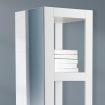 360-Degree Swivel Bookcase Cabinet Shelves Full length Mirror Storage Drawer White