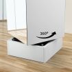 360-Degree Swivel Bookcase Cabinet Shelves Full length Mirror Storage Drawer White