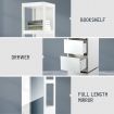 360-Degree Swivel Bookcase Cabinet Shelves Full length Mirror Storage Drawer White