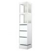 360-Degree Swivel Bookcase Cabinet Shelves Full length Mirror Storage Drawer White