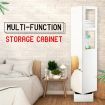 360-Degree Swivel Bookcase Cabinet Shelves Full length Mirror Storage Drawer White