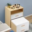 Wooden Oak Dressing Table Stool Set with Mirror Bedside Cabinet Makeup Vanity