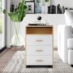 Wooden Oak Dressing Table Stool Set with Mirror Bedside Cabinet Makeup Vanity