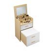 Wooden Oak Dressing Table Stool Set with Mirror Bedside Cabinet Makeup Vanity