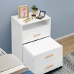 White Dressing Table Stool Set with Mirror Storage Bedside Cabinet Makeup Vanity