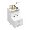 White Dressing Table Stool Set with Mirror Storage Bedside Cabinet Makeup Vanity