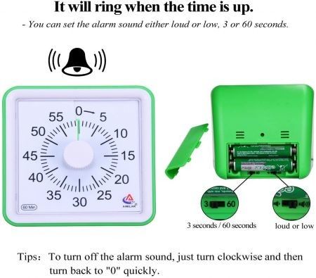 60 Minute Visual Timer Classroom Countdown Clock for Kids Adults