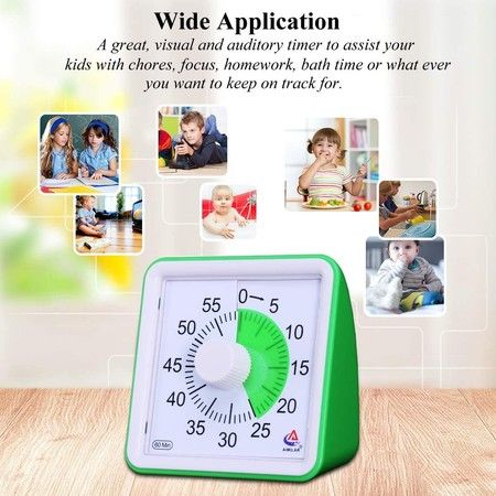 60 Minute Visual Timer Classroom Countdown Clock for Kids Adults