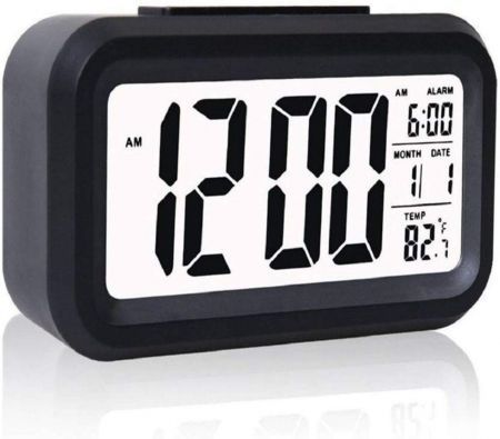 Digital Smart Alarm Clock with Automatic Sensor,Date & Temperature, Alarm Clocks, Alarm Clock for Students, Alarm Clock for Home, Alarm Clock for Bedroom- (Black)
