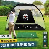 Golf Practice Net and Hitting Mat Target Set Training Aids Home Golf Swing Driving Indoor Outdoor