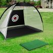 Golf Practice Net and Hitting Mat Target Set Training Aids Home Golf Swing Driving Indoor Outdoor