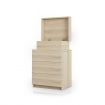 Oak Modern Nightstand Bedside Tables 3 Drawers High Gloss Front