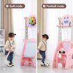 7 in 1 Kids Basketball Hoop Play Set Sports Center Football Soccer Goal Golf Ring Toss Game Pink